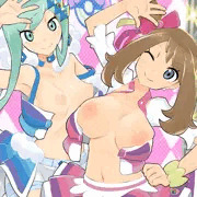 コンテスト中におっぱいポロリしてしまうがプロ根性でやり遂げる二人