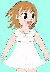 水浴び中の女児