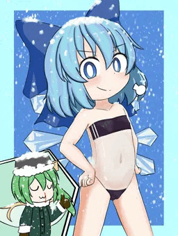 寒いので水着チルノ