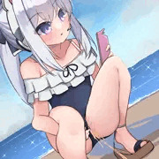 水着ミヤコ野外放尿