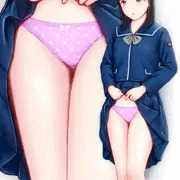 制服たくしあげ