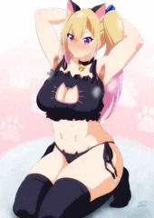 猫ランジェリー先輩　脇毛差分
