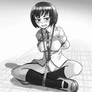 落書き　あぐら縛りぶっかけ