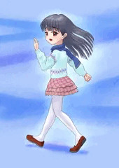 青いマフラーの少女