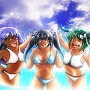 ３人の水着姿