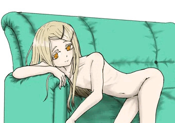 ソファで…