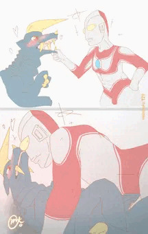 ブラックキング(♀)とウルトラマンジャック