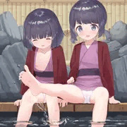 足湯パンチラ