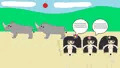 野生のママのサイ狩り