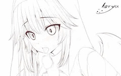 修道服の玉藻の前にしてもらう日　線画