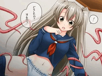 触手でおへそ