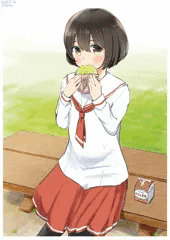 お昼のショートボブちゃん