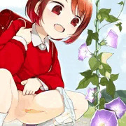 朝顔に栄養()を上げる優しいJSさん