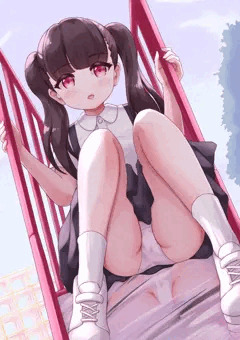 たそがれ吊りスカート少女