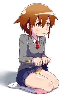 困惑しながらパンツを見せてくれるやすなちゃん