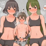 夕雲と岸波にW手コキでお仕置きされる提督君(おねショタ)