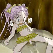 海岸で…