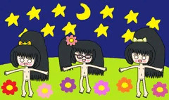 絵の世界の夜空で