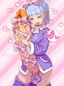 自分の巨ちんを可愛がるふたなりちゃん