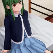 ベッドでくつろぐ緑子