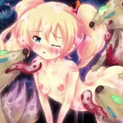 魔物に襲われる少女