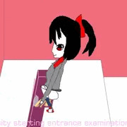 試験勉強前に小便する少女