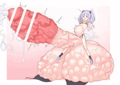 巨大精子でボコボコになる竿と玉