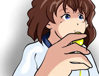 ピンクロータを押し付ける灰原