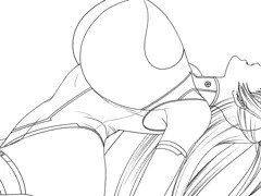 やられくノ一（線画）
