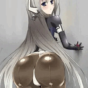 【なる様リク絵】ローター入れられ、お尻丸出しで牛乳浣腸されてる境界線上のホライゾンのホラ子