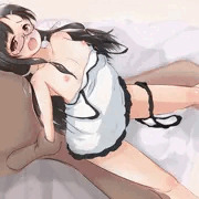 まじめめがねちゃんを後ろから
