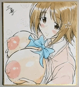 ミニ色紙にもちぱいかな子