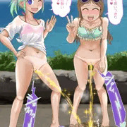水着でおしっこ撮影会