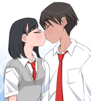 高校生カップルの初々しいキス…と思いきや♪