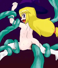 触手でおしり拡張されるろり魔女