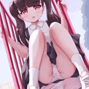 たそがれ吊りスカート少女