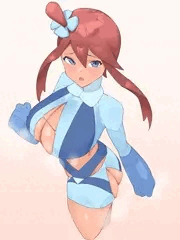 おっぱいがデカすぎて服が破けるフウロ