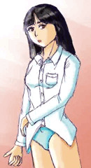 ワイシャツと下着姿の女の子(2時間ほどで描きました）。