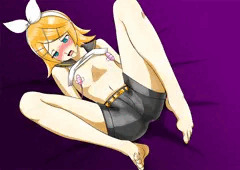 鏡音リンを乳首ローター責め