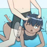 浅いプールで・・・