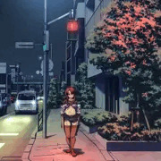 横断歩道の向こうから…