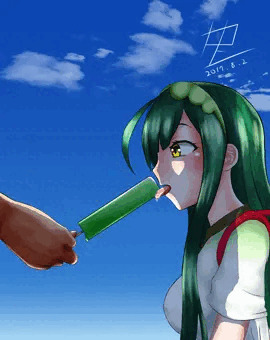 ずんちゃんときりたんに棒アイスをあげる
