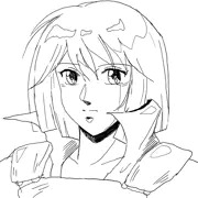 ゴーバリアン　アチカ・リサ　うろ覚え線画