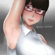 汗だく女教師の腋