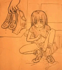 もうすぐ電車くるからじっとしててね、って言っておちつかせ、しゃがみこんでもじもじしてると思ったら、かかとおしがまから、ビニール靴に決壊してしまったJs低学年さんですご確認ください
