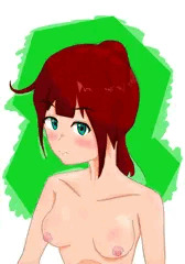 赤髪　ポニーテール
