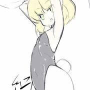 暑いので簡単落書きバニー　ボテあり