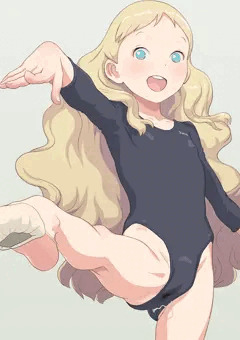 長袖レオタでポーズをとるオーロール