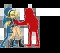 拘束中、腹パンチ拷問