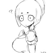 ツイッターのタグのお題で描いた擬人化ポケモン落書き